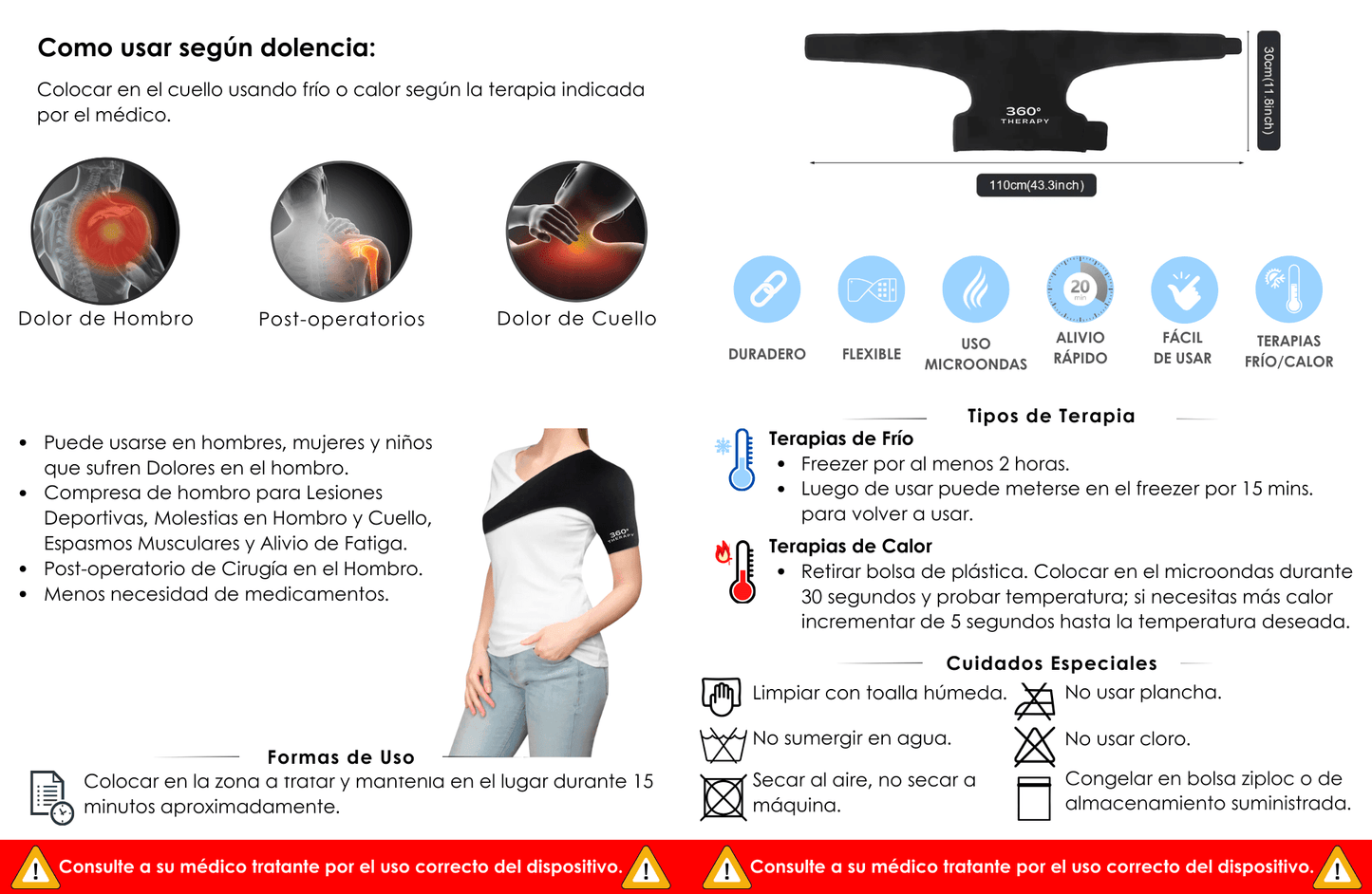 Compresa de Gel Sólido - Hombrera - 360º THERAPY