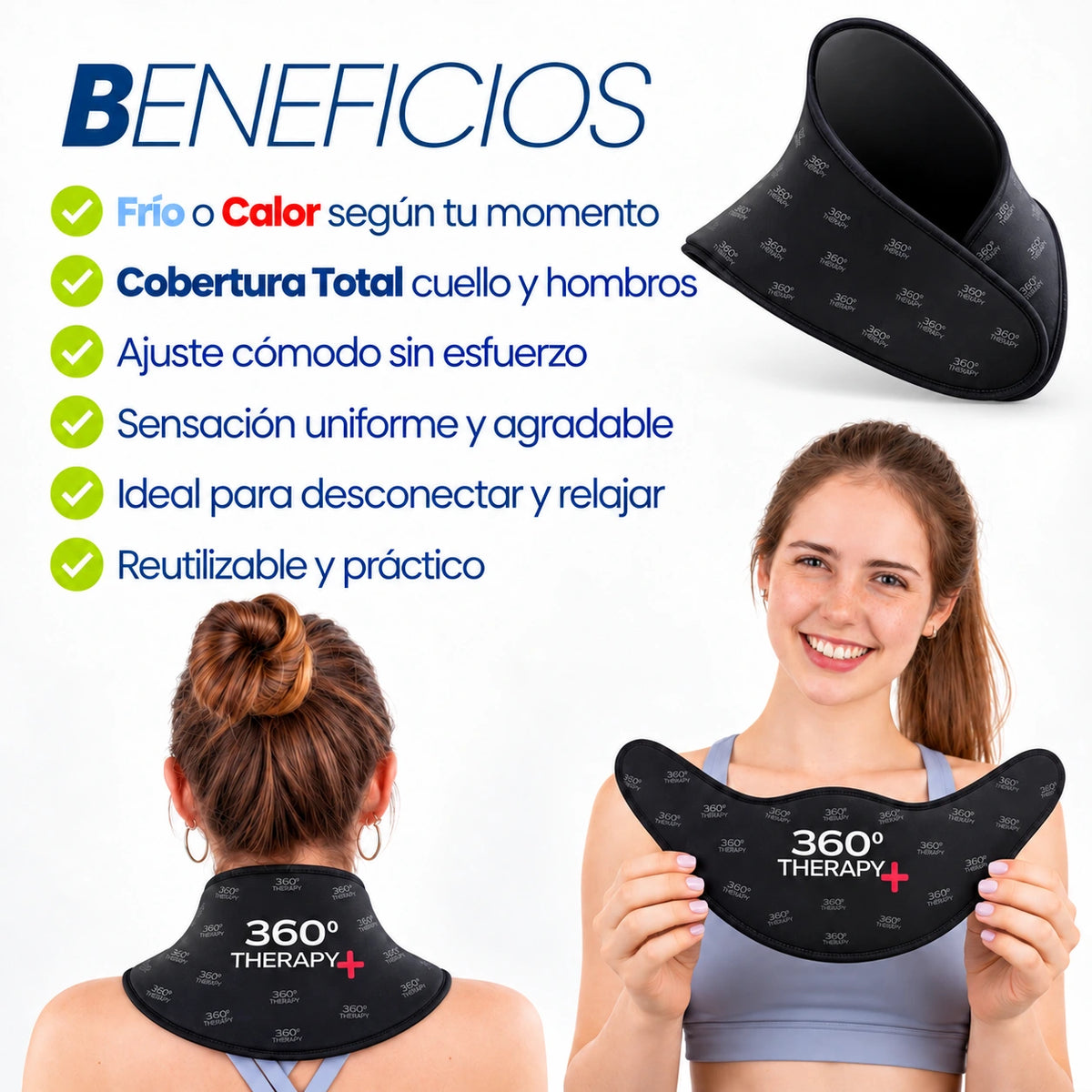 Compresa de Gel Sólido Flexible Frío/Calor Tipo Capa para Cuello y Hombro