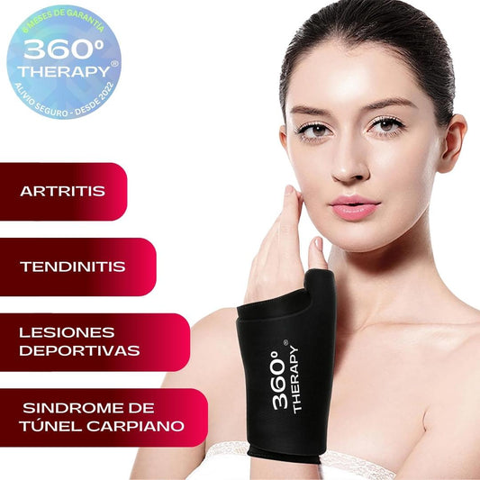 Compresa de Gel Sólido para Mano y Muñeca con Pulgar (Túnel Capiano) - 360º THERAPY