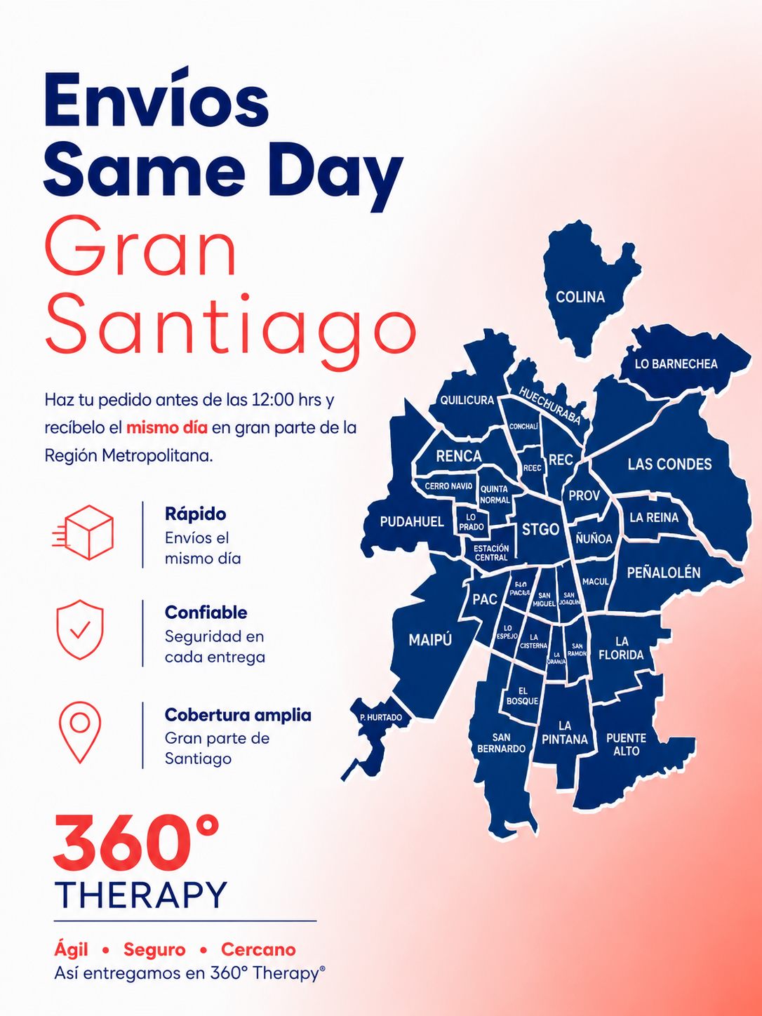 Envíos Same Day Gran Santiago | 360° THERAPY®